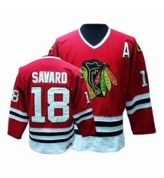 Men's CCM Chicago Blackhawks #18 Denis Savard Authentic Red Throwback NHL Jersey