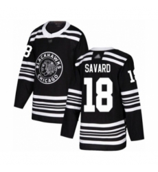 Men's Chicago Blackhawks #18 Denis Savard Authentic Black Alternate Hockey Jersey