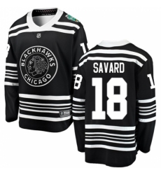 Men's Chicago Blackhawks #18 Denis Savard Black 2019 Winter Classic Fanatics Branded Breakaway NHL Jersey