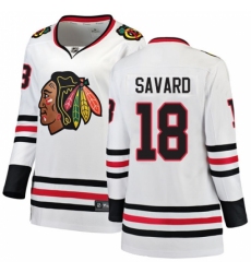 Women's Chicago Blackhawks #18 Denis Savard Authentic White Away Fanatics Branded Breakaway NHL Jersey