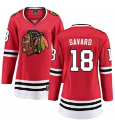 Women's Chicago Blackhawks #18 Denis Savard Fanatics Branded Red Home Breakaway NHL Jersey