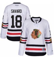 Women's Reebok Chicago Blackhawks #18 Denis Savard Authentic White 2017 Winter Classic NHL Jersey