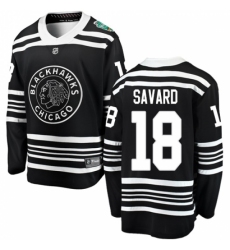 Youth Chicago Blackhawks #18 Denis Savard Black 2019 Winter Classic Fanatics Branded Breakaway NHL Jersey