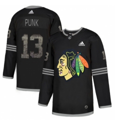 Men's Adidas Chicago Blackhawks #13 CM Punk Black Authentic Classic Stitched NHL Jersey
