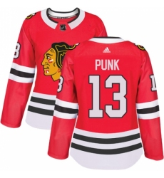 Women's Adidas Chicago Blackhawks #13 CM Punk Authentic Red Home NHL Jersey