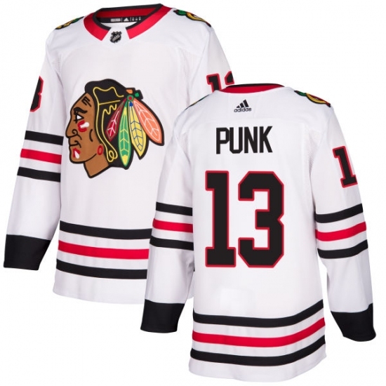 Women's Adidas Chicago Blackhawks #13 CM Punk Authentic White Away NHL Jersey Women's Adidas Chicago Blackhawks #13 CM Punk Authentic White Away NHL Jersey