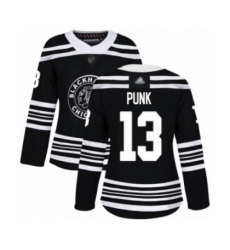 Women's Chicago Blackhawks #13 CM Punk Authentic Black Alternate Hockey Jersey