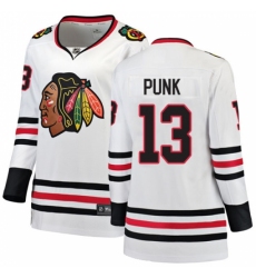 Women's Chicago Blackhawks #13 CM Punk Authentic White Away Fanatics Branded Breakaway NHL Jersey