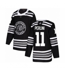 Men's Chicago Blackhawks #11 Brendan Perlini Authentic Black Alternate Hockey Jersey