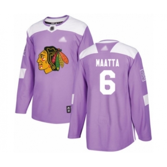 Men's Chicago Blackhawks #6 Olli Maatta Authentic Purple Fights Cancer Practice Hockey Jersey Men's Chicago Blackhawks #6 Olli Maatta Authentic Purple Fights Cancer Practice Hockey Jersey