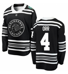 Men's Chicago Blackhawks #4 Bobby Orr Black 2019 Winter Classic Fanatics Branded Breakaway NHL Jersey