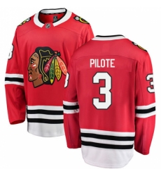 Men's Chicago Blackhawks #3 Pierre Pilote Fanatics Branded Red Home Breakaway NHL Jersey