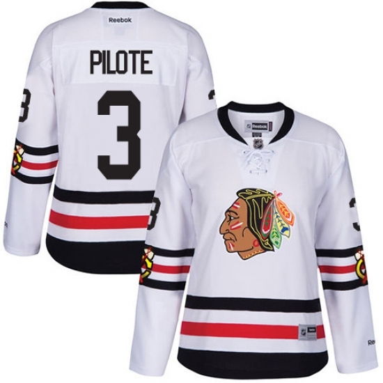 Women's Reebok Chicago Blackhawks #3 Pierre Pilote Authentic White 2017 Winter Classic NHL Jersey Women's Reebok Chicago Blackhawks #3 Pierre Pilote Authentic White 2017 Winter Classic NHL Jersey