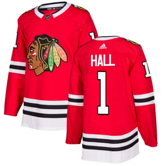 Youth Adidas Chicago Blackhawks #1 Glenn Hall Authentic Red Home NHL Jersey Youth Adidas Chicago Blackhawks #1 Glenn Hall Authentic Red Home NHL Jersey