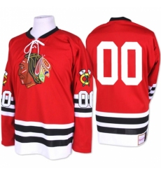 Men's Mitchell and Ness Chicago Blackhawks #00 Clark Griswold Authentic Red 1960-61 Throwback NHL Jersey