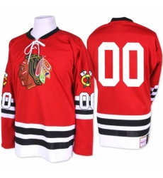 Men's Mitchell and Ness Chicago Blackhawks #00 Clark Griswold Premier Red 1960-61 Throwback NHL Jersey