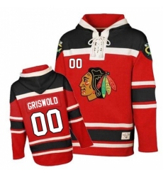 Men's Old Time Hockey Chicago Blackhawks #00 Clark Griswold Authentic Red Sawyer Hooded Sweatshirt NHL Jersey