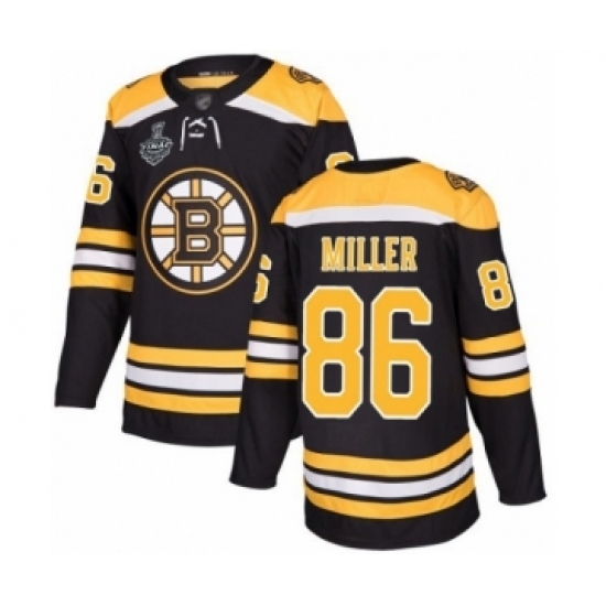 Men's Boston Bruins #86 Kevan Miller Authentic Black Home 2019 Stanley Cup Final Bound Hockey Jersey Men's Boston Bruins #86 Kevan Miller Authentic Black Home 2019 Stanley Cup Final Bound Hockey Jersey