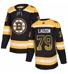 Men's Adidas Boston Bruins #79 Jeremy Lauzon Authentic Black Drift Fashion NHL Jersey