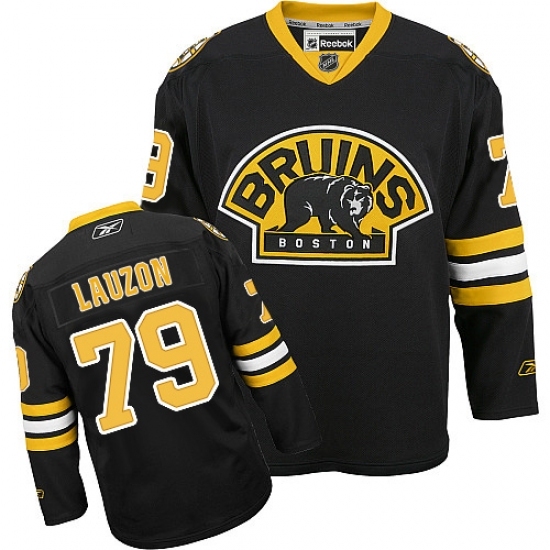 Men's Reebok Boston Bruins #79 Jeremy Lauzon Authentic Black Third NHL Jersey Men's Reebok Boston Bruins #79 Jeremy Lauzon Authentic Black Third NHL Jersey