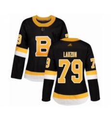 Women's Boston Bruins #79 Jeremy Lauzon Authentic Black Alternate Hockey Jersey
