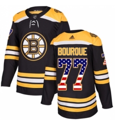 Men's Adidas Boston Bruins #77 Ray Bourque Authentic Black USA Flag Fashion NHL Jersey