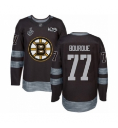 Men's Boston Bruins #77 Ray Bourque Authentic Black 1917-2017 100th Anniversary 2019 Stanley Cup Final Bound Hockey Jersey