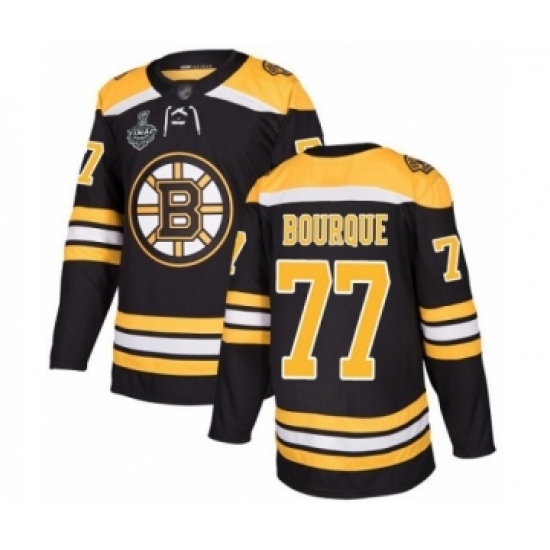 Men's Boston Bruins #77 Ray Bourque Authentic Black Home 2019 Stanley Cup Final Bound Hockey Jersey Men's Boston Bruins #77 Ray Bourque Authentic Black Home 2019 Stanley Cup Final Bound Hockey Jersey