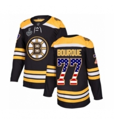 Men's Boston Bruins #77 Ray Bourque Authentic Black USA Flag Fashion 2019 Stanley Cup Final Bound Hockey Jersey