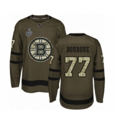 Men's Boston Bruins #77 Ray Bourque Authentic Green Salute to Service 2019 Stanley Cup Final Bound Hockey Jersey