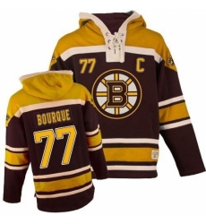 Men's Old Time Hockey Boston Bruins #77 Ray Bourque Premier Black Sawyer Hooded Sweatshirt NHL Jersey
