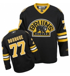 Men's Reebok Boston Bruins #77 Ray Bourque Authentic Black Third NHL Jersey