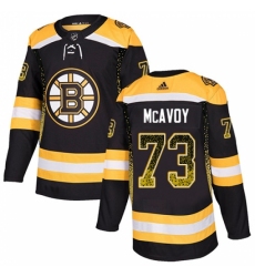 Men's Adidas Boston Bruins #73 Charlie McAvoy Authentic Black Drift Fashion NHL Jersey