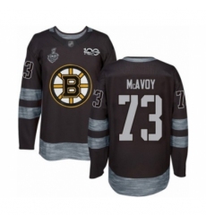 Men's Boston Bruins #73 Charlie McAvoy Authentic Black 1917-2017 100th Anniversary 2019 Stanley Cup Final Bound Hockey Jersey