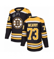 Men's Boston Bruins #73 Charlie McAvoy Authentic Black Home 2019 Stanley Cup Final Bound Hockey Jersey