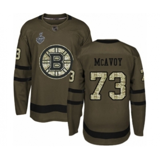 Men's Boston Bruins #73 Charlie McAvoy Authentic Green Salute to Service 2019 Stanley Cup Final Bound Hockey Jersey Men's Boston Bruins #73 Charlie McAvoy Authentic Green Salute to Service 2019 Stanley Cup Final Bound Hockey Jersey