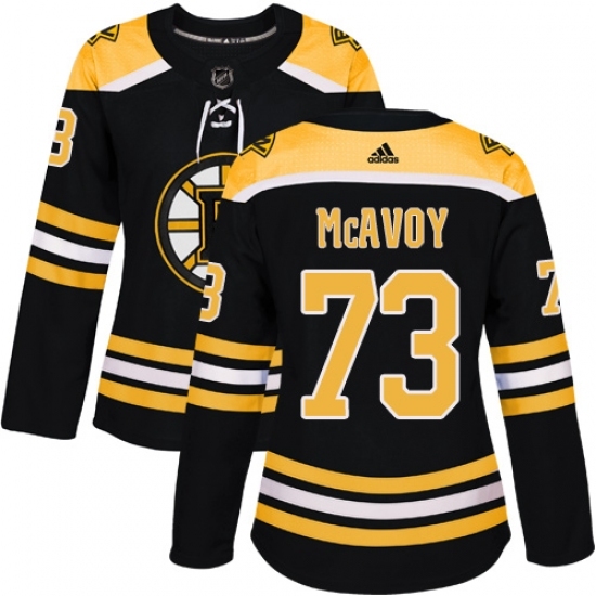 Women's Adidas Boston Bruins #73 Charlie McAvoy Premier Black Home NHL Jersey Women's Adidas Boston Bruins #73 Charlie McAvoy Premier Black Home NHL Jersey