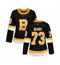 Women's Boston Bruins #73 Charlie McAvoy Authentic Black Alternate Hockey Jersey