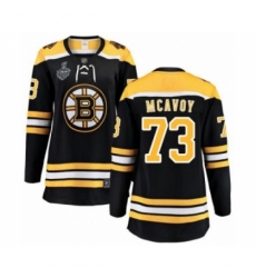 Women's Boston Bruins #73 Charlie McAvoy Authentic Black Home Fanatics Branded Breakaway 2019 Stanley Cup Final Bound Hockey Jersey