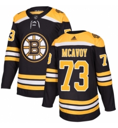 Youth Adidas Boston Bruins #73 Charlie McAvoy Premier Black Home NHL Jersey