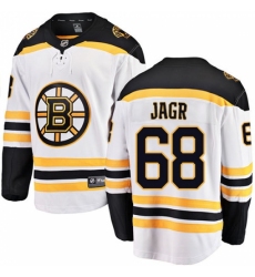 Youth Boston Bruins #68 Jaromir Jagr Authentic White Away Fanatics Branded Breakaway NHL Jersey