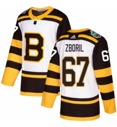 Men's Adidas Boston Bruins #67 Jakub Zboril Authentic White 2019 Winter Classic NHL Jersey