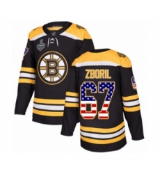 Men's Boston Bruins #67 Jakub Zboril Authentic Black USA Flag Fashion 2019 Stanley Cup Final Bound Hockey Jersey