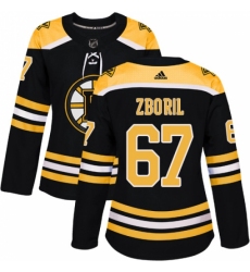 Women's Adidas Boston Bruins #67 Jakub Zboril Authentic Black Home NHL Jersey