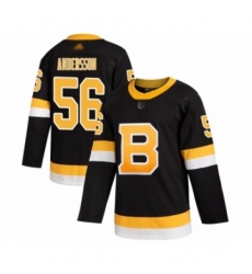 Men's Boston Bruins #56 Axel Andersson Authentic Black Alternate Hockey Jersey