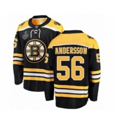 Youth Boston Bruins #56 Axel Andersson Authentic Black Home Fanatics Branded Breakaway 2019 Stanley Cup Final Bound Hockey Jersey