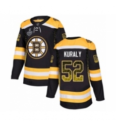 Men's Boston Bruins #52 Sean Kuraly Authentic Black Drift Fashion 2019 Stanley Cup Final Bound Hockey Jersey