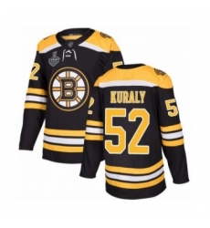 Men's Boston Bruins #52 Sean Kuraly Authentic Black Home 2019 Stanley Cup Final Bound Hockey Jersey