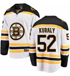 Men's Boston Bruins #52 Sean Kuraly Authentic White Away Fanatics Branded Breakaway NHL Jersey