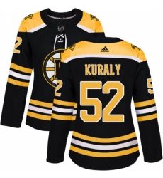 Women's Adidas Boston Bruins #52 Sean Kuraly Authentic Black Home NHL Jersey